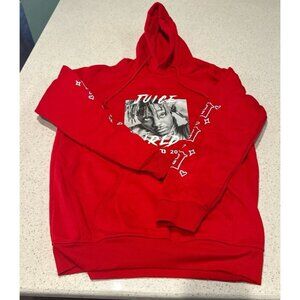 Juice Wrld 98 Red Hooded Sweatshirt Pullover Long Sleeve‎ Drawstring